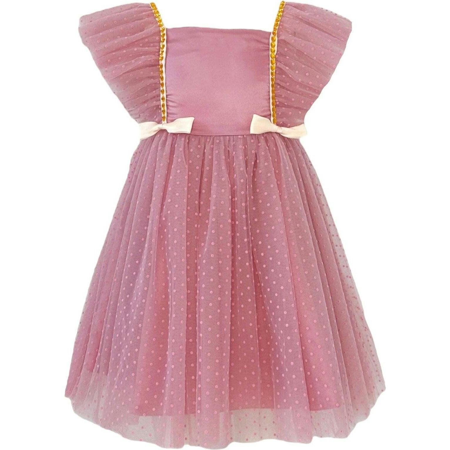 Aurora Tulle Ruffle Shoulder Bow Waist Party Dress
