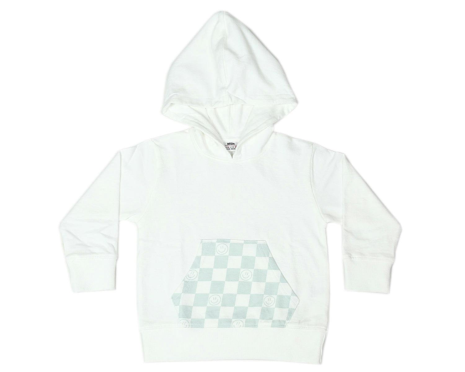 Kid Pullover Hoodie - Pocket Smile Check