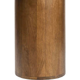 Milos 18" Rustic Minimalist Square Marble/Wood Accent Table