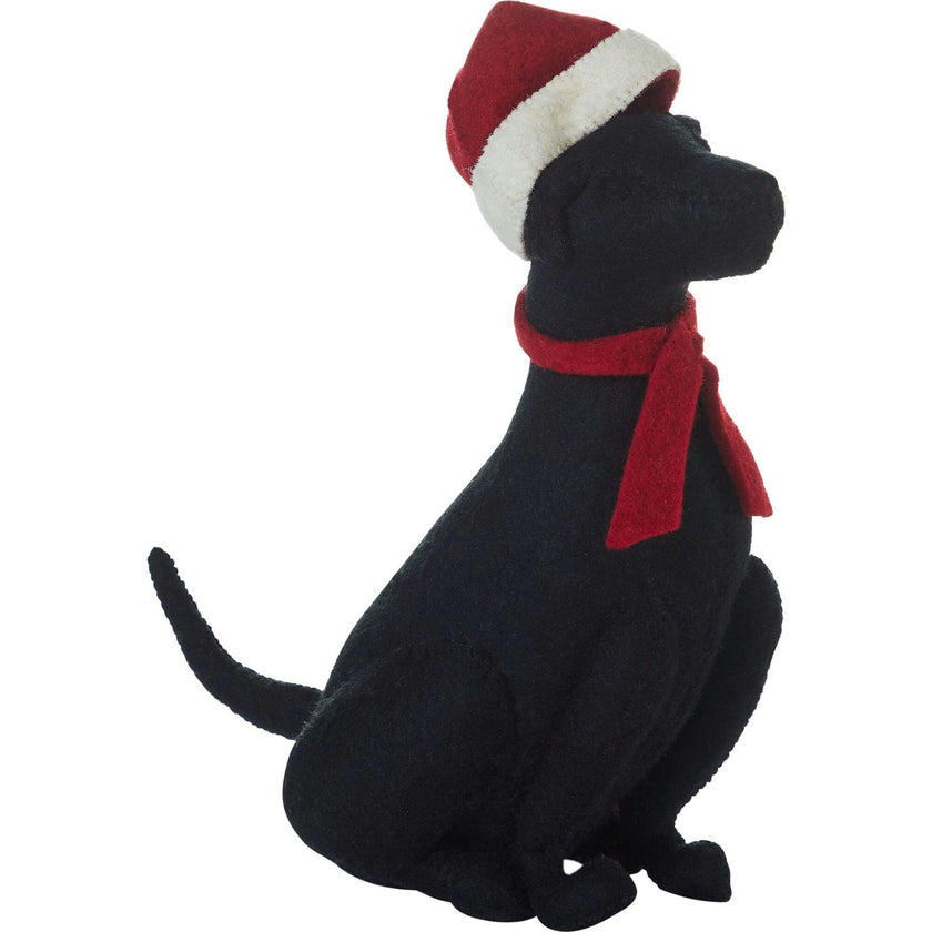 Lab Santa Hat Christmas Tree Topper Hand Felted Wool