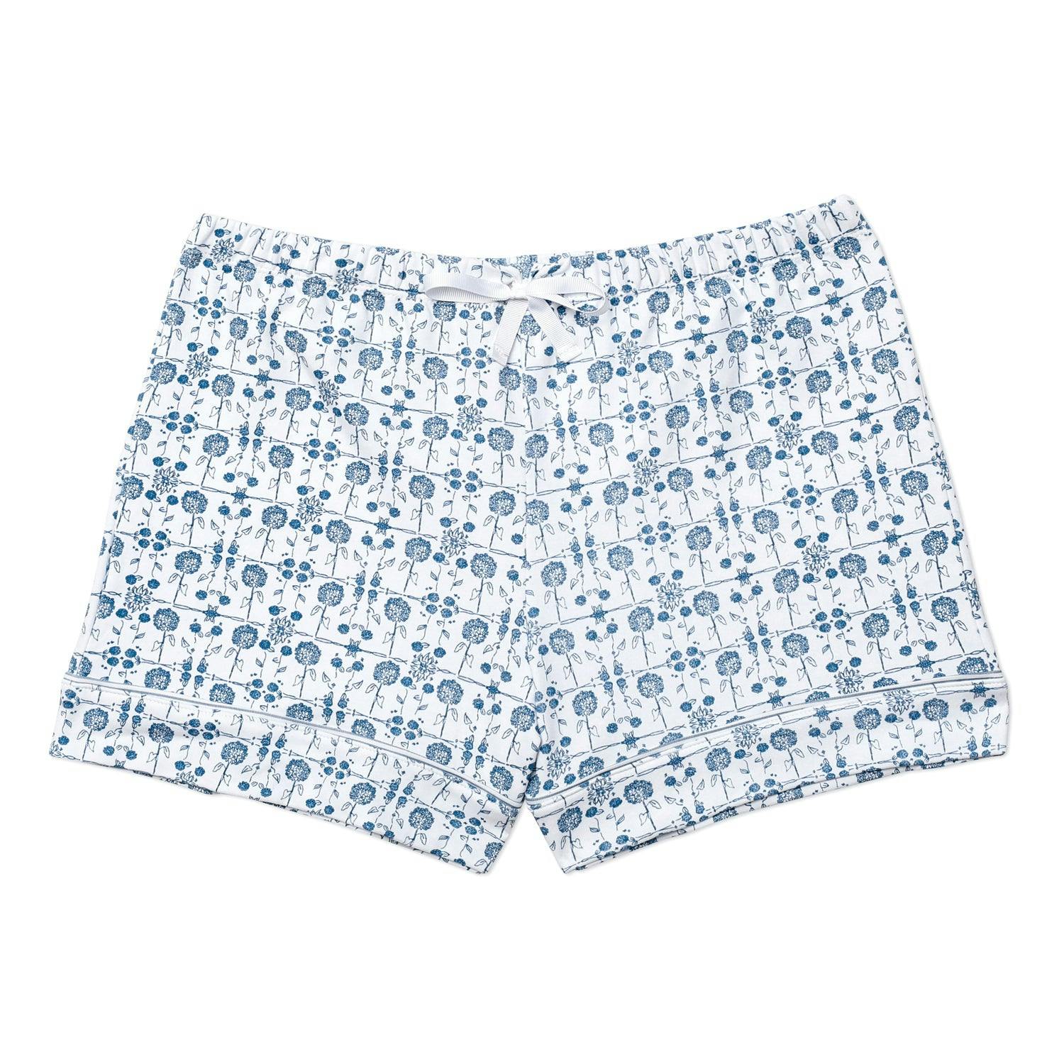 Hydrangeas Women’s Button Front Short Pajama Set