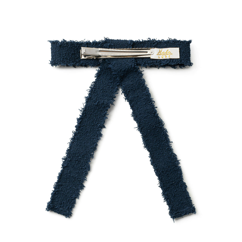 Halo Luxe Amara Deconstructed Woolen Long Tail Clip - Navy
