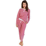 Women's Red Stripe Jersey Long PJ Set