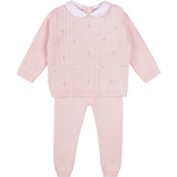 Girls Peter Pan Cable Knit Set Pink