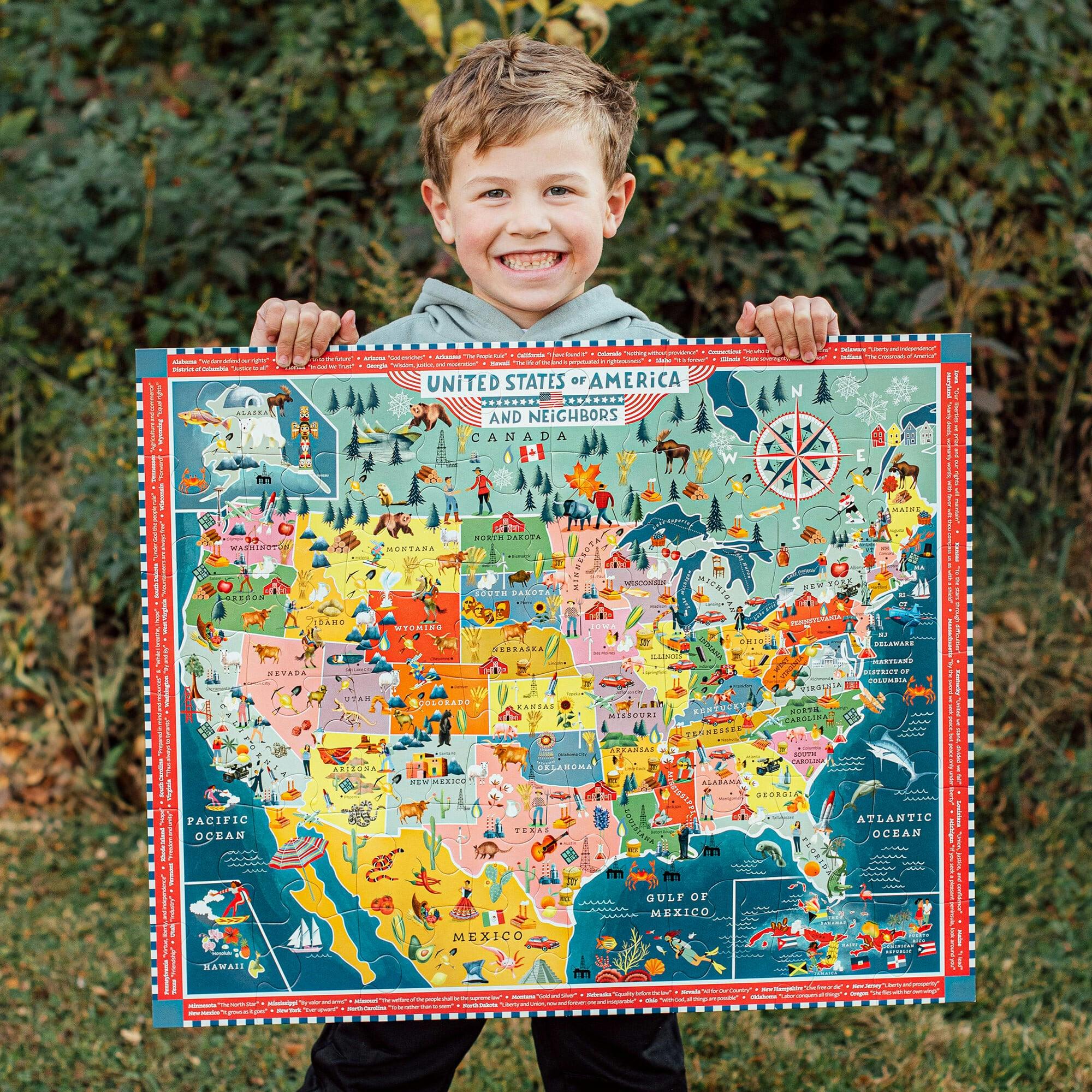 Giant Puzzle: USA Map - 48 Piece