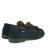 College Shoe with Tassel in Suede, Dark Blue