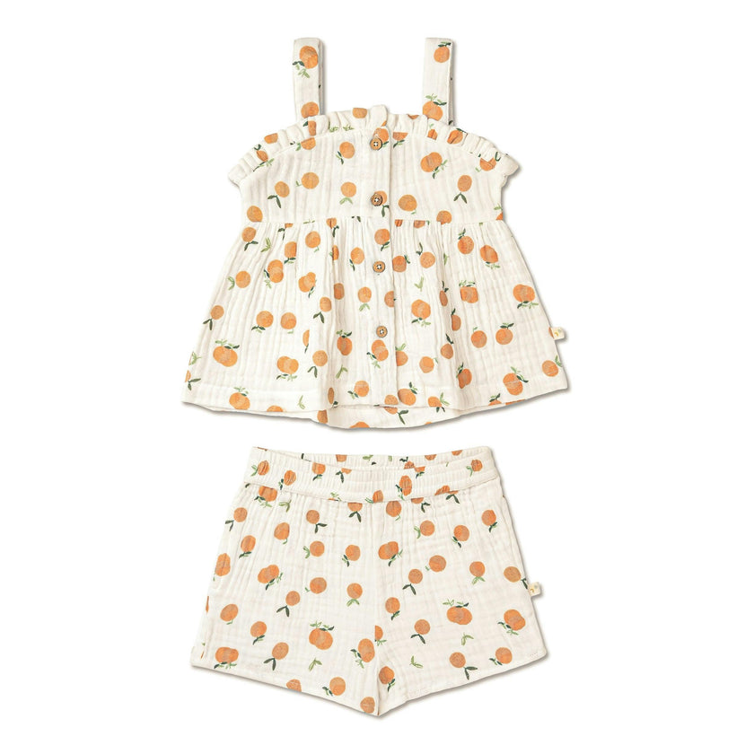 Organic Peplum Top & Shorts Set