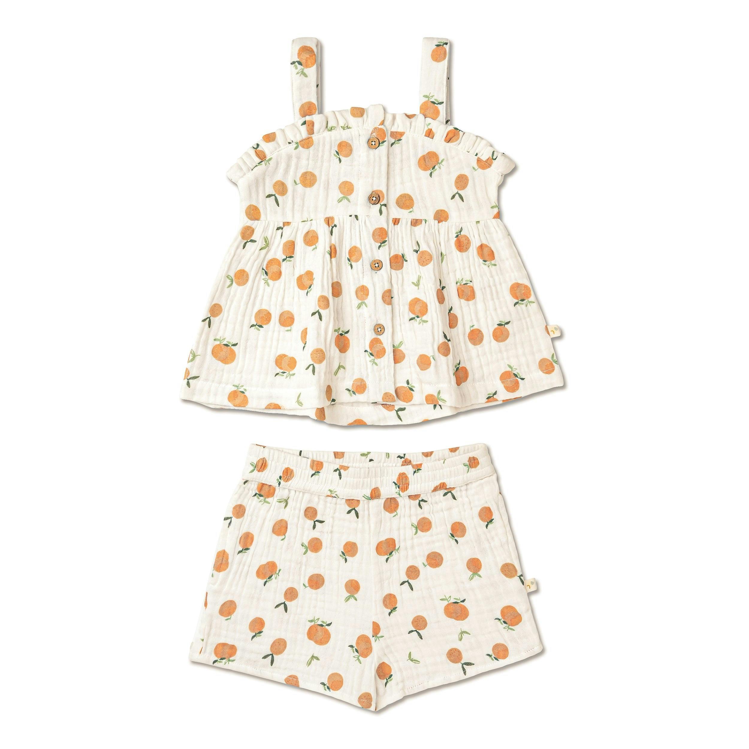 Organic Peplum Top & Shorts Set