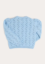Openwork Cotton Cardigan in Sky Blue (2-10yrs)