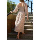 Lauren Shirred Bodice Banana Print Maxi Dress
