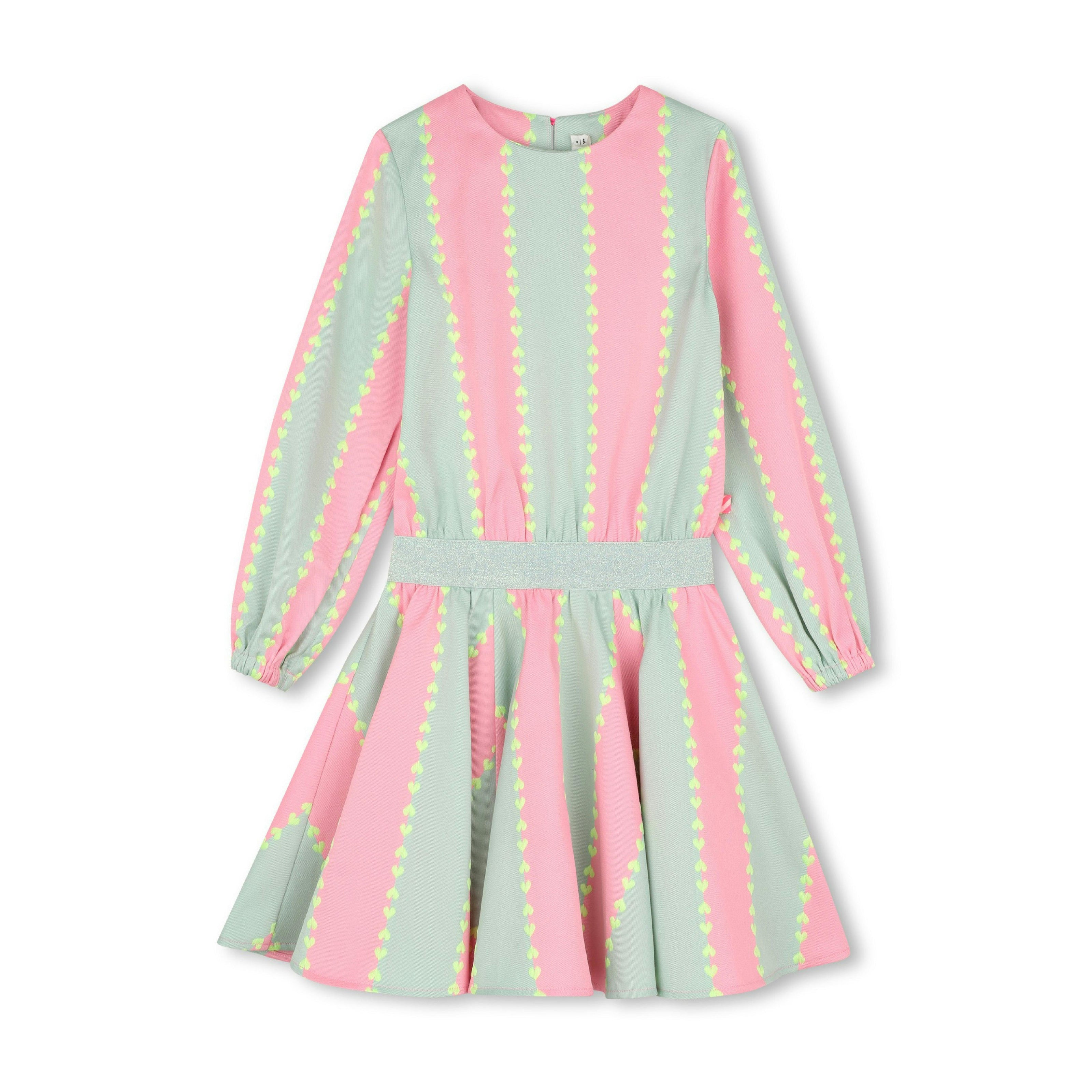 Pink Striped Jacquard Glitter Dress