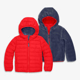 Kids reversible fleece puffer jacket