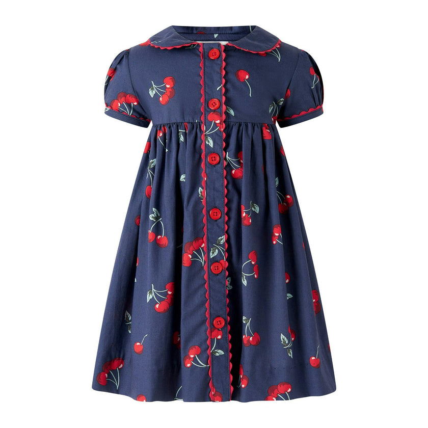 Cherry Button-Front Dress & Bloomers