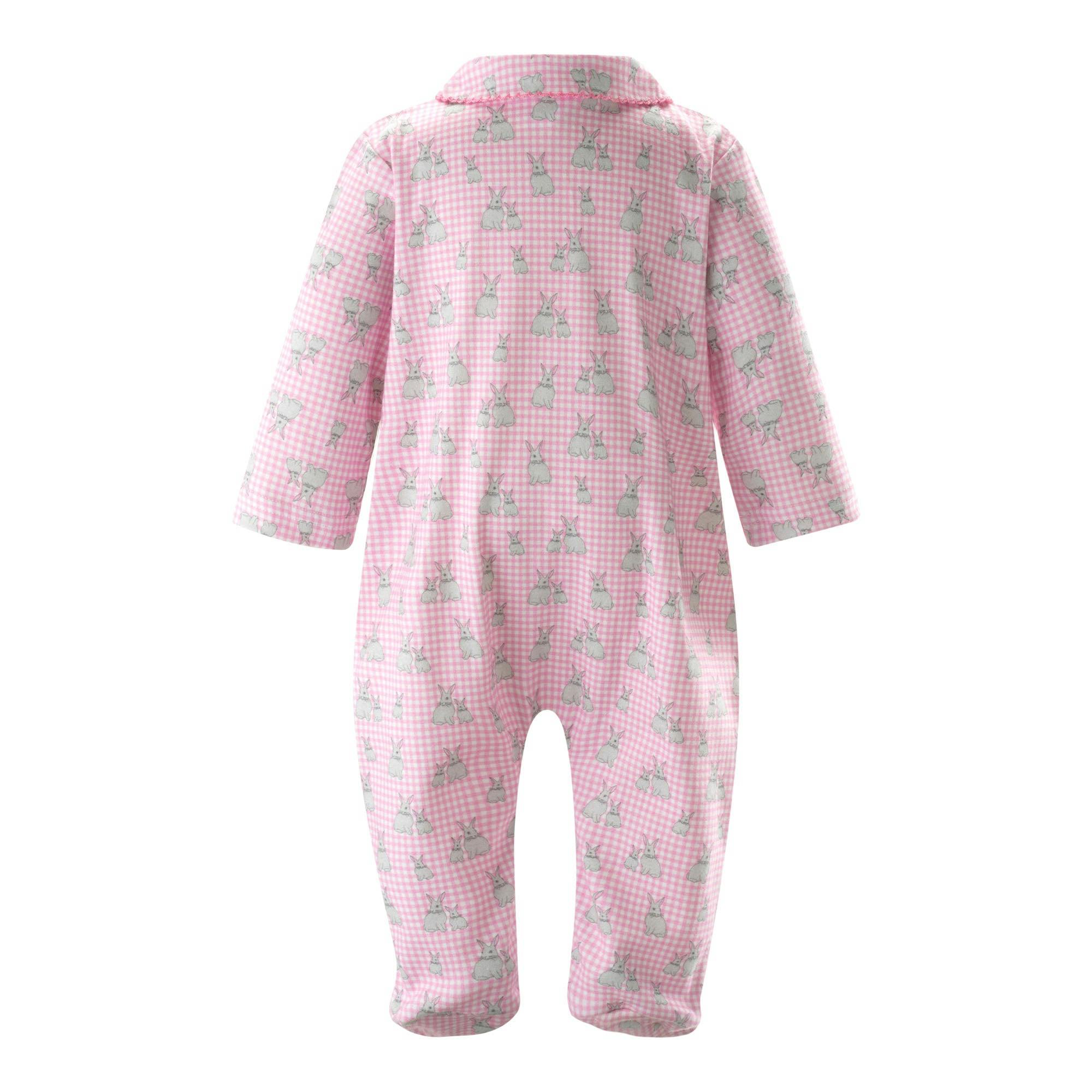 Pink Gingham Bunny Footie