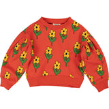 Floral Graphic Print Crew Neck Long Sleeve Sweatshirt