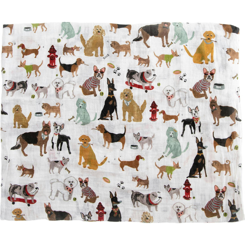Cotton Muslin Swaddle Blanket - Woof