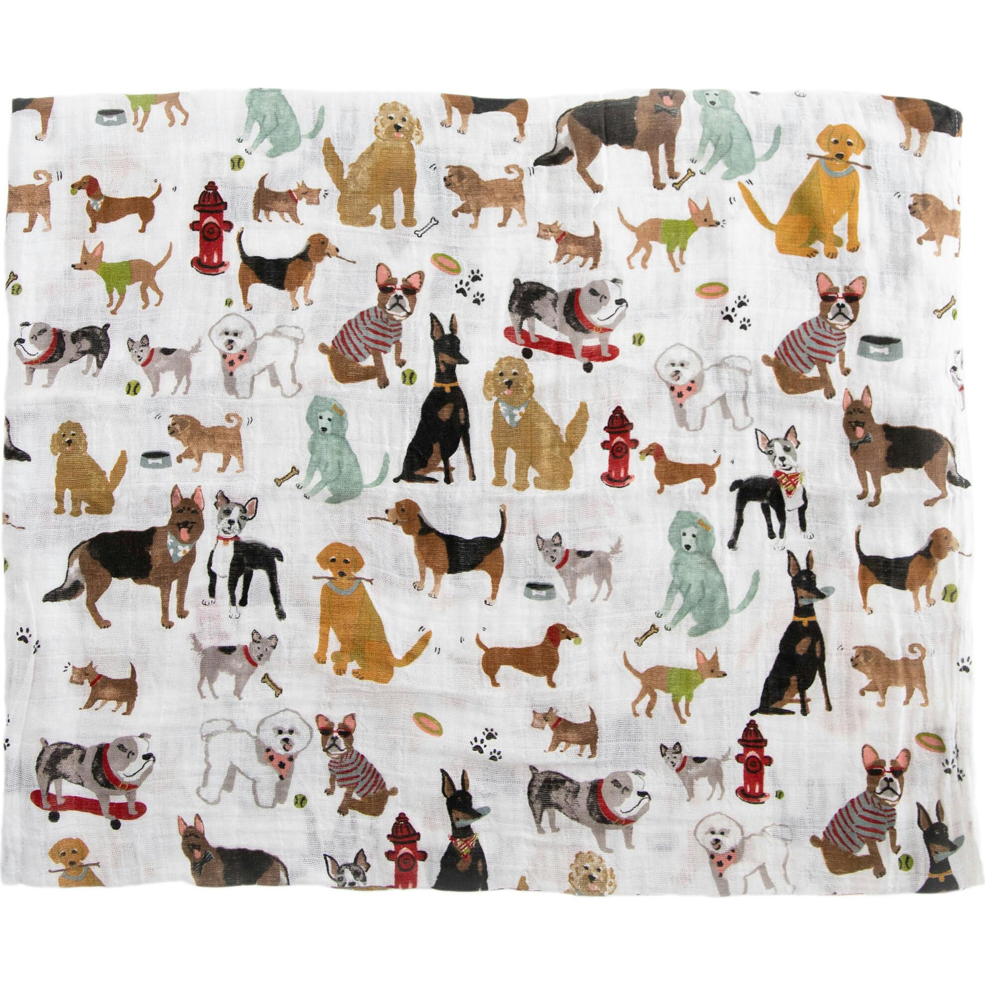 Cotton Muslin Swaddle Blanket - Woof