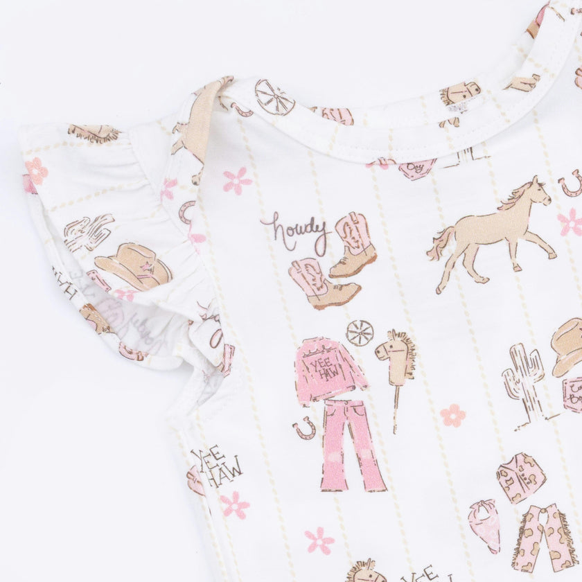 Cowgirl Nursery - Ruffle Sleeve Bodysuit