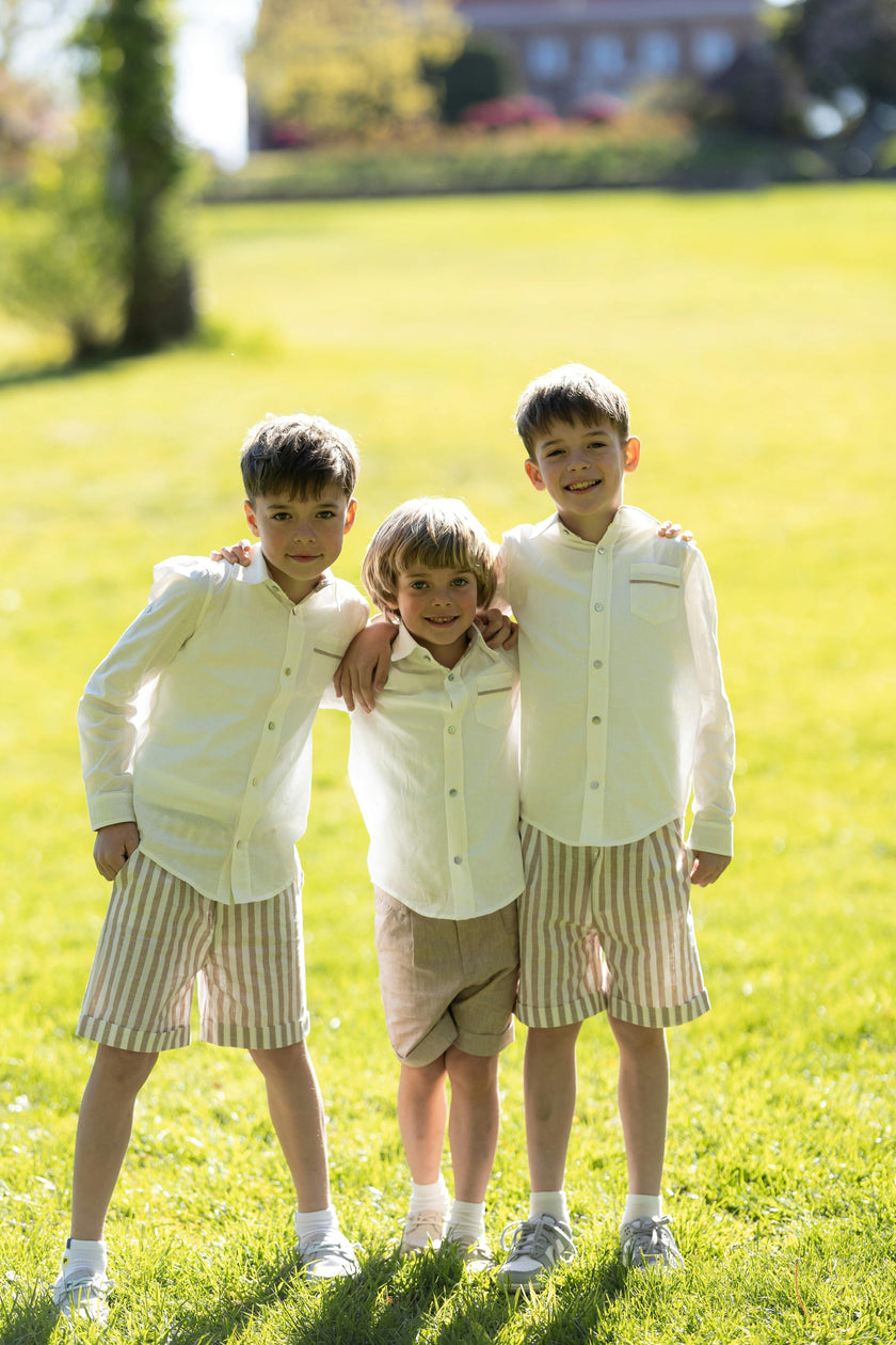 Ashton Striped Linen Shorts and Top Set