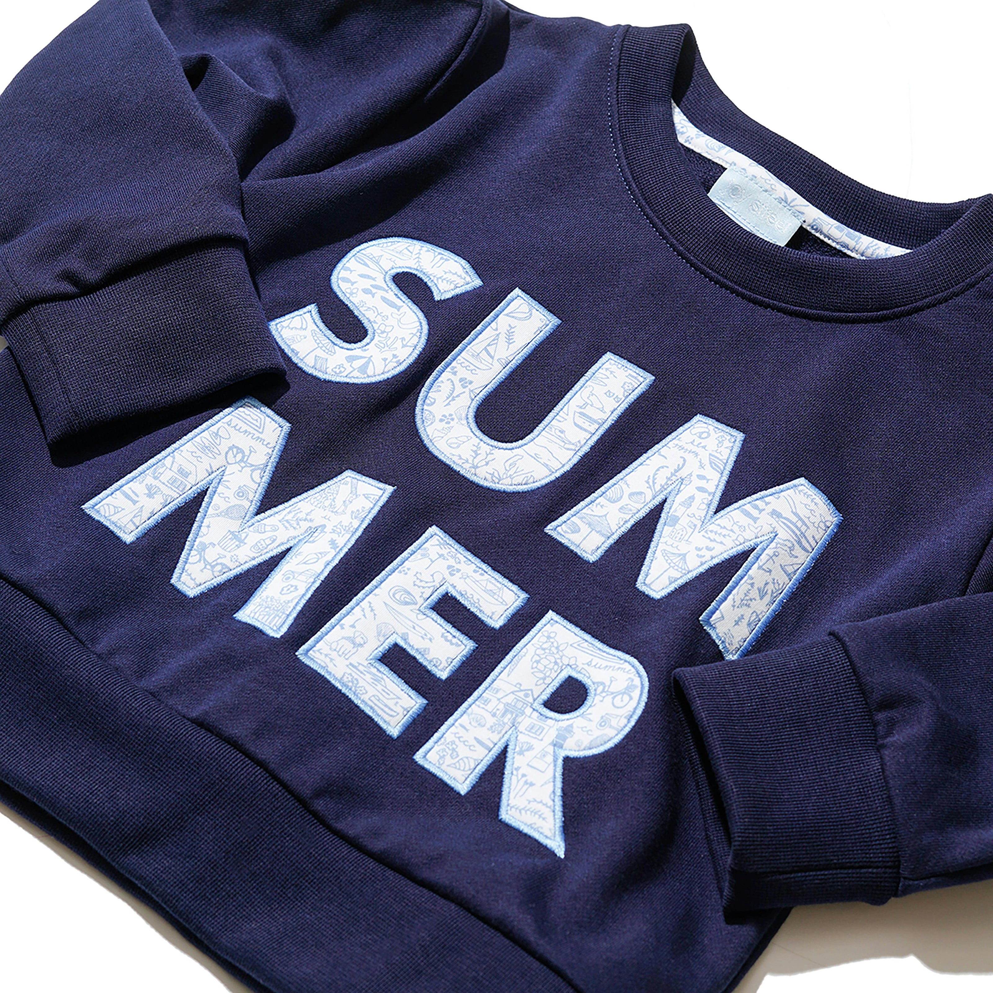 Seaside Summer Kids Crewneck Sweatshirt