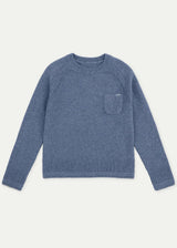 The Blue Merino Pocket Cashmere Crew