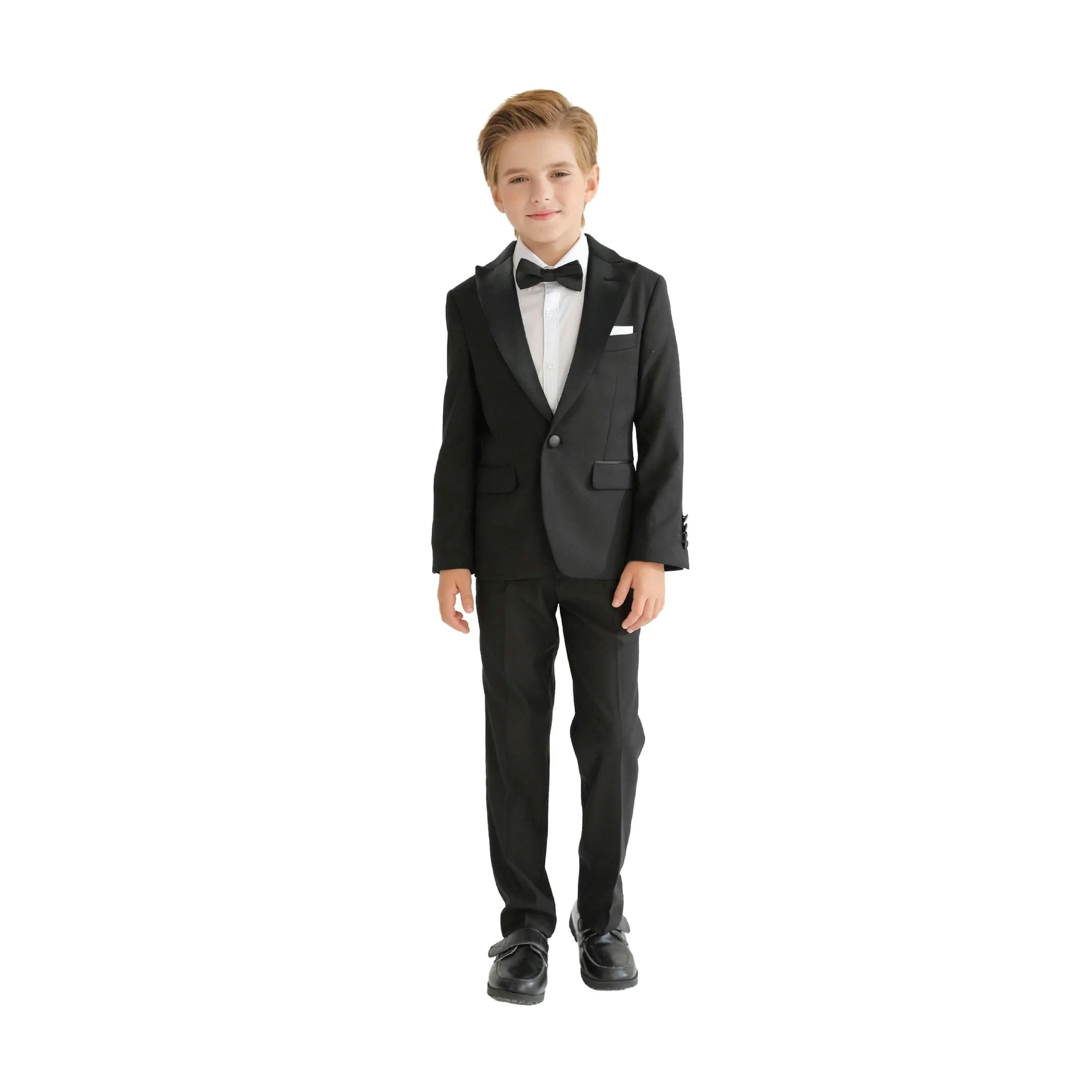 Black Peak Lapel Trim Wool Suit