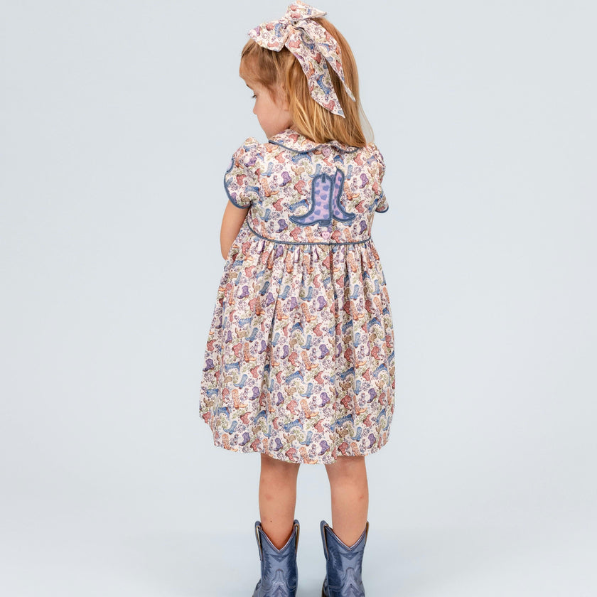 Sarita Girl Dress - Boots Print