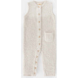 Fuzzy Sleeveless Buttoned Romper