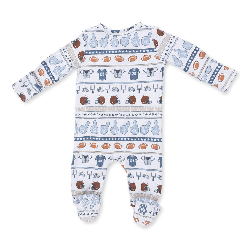Football Stripe - 2 Way Zipper Footie