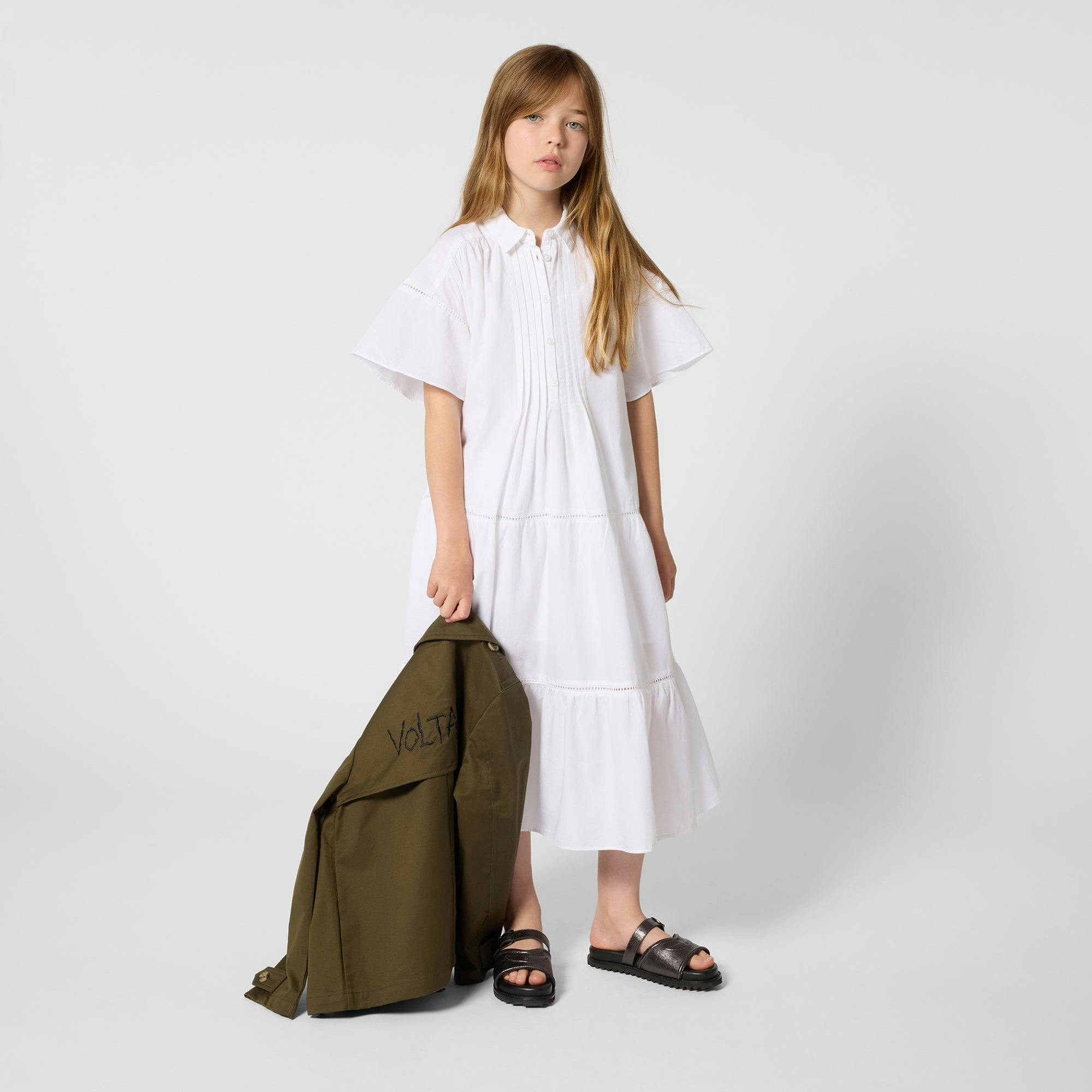 ZADIG & VOLTAIRE Poplin Pleat Dress - White