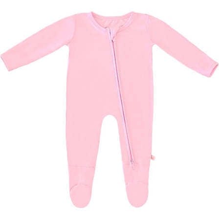 Bamboo Solid Footed Zippered Onesie