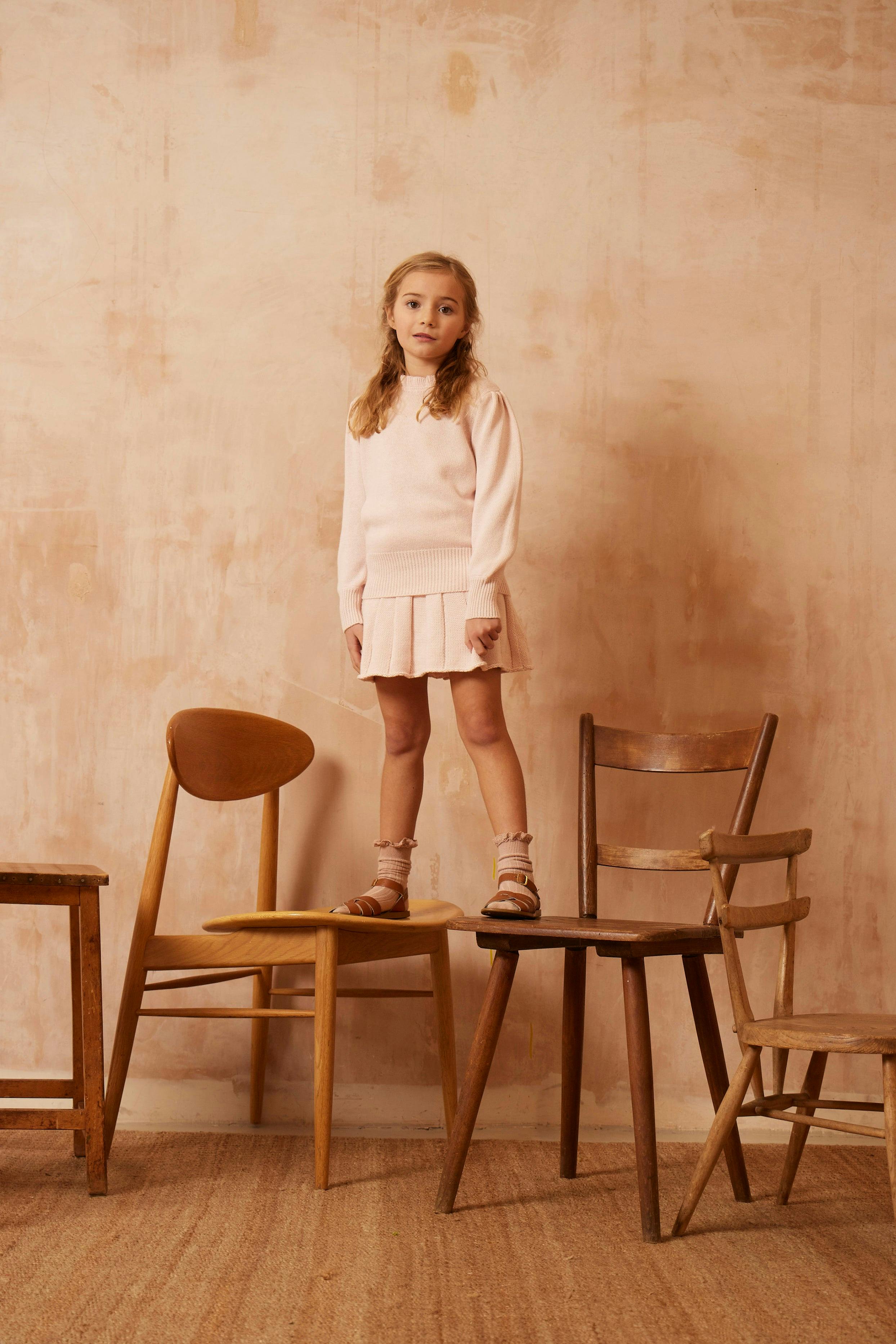Ruffled Collared Jumper | Blush