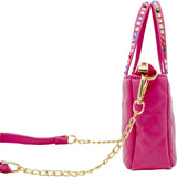 Quilted Rhinestone Tote Bag