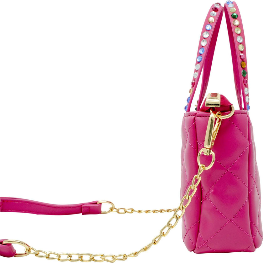 Quilted Rhinestone Tote Bag