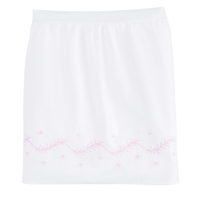 Embroidered Crib Skirt - Blush