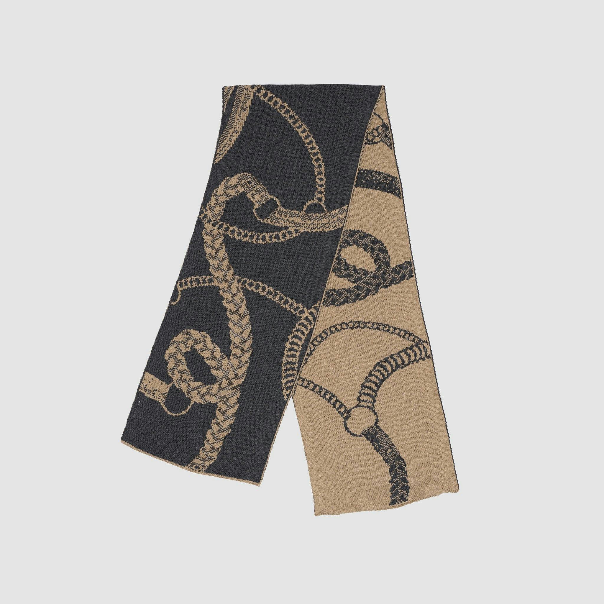 Cotton Sustainable Knit Scarf - Equestrian Straps
