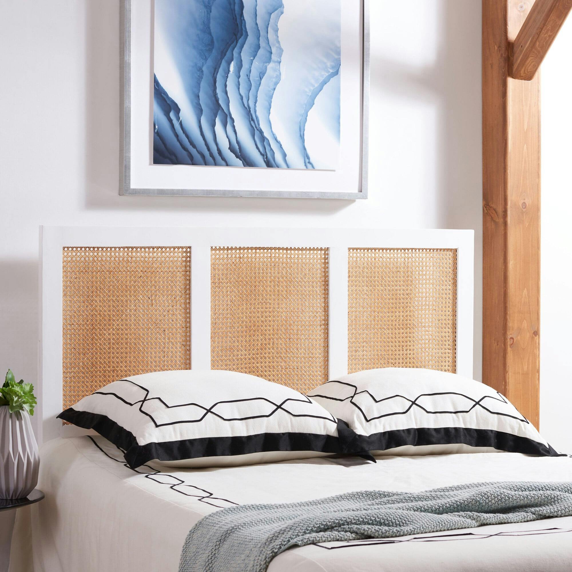 Vienna Cane Headboard, White