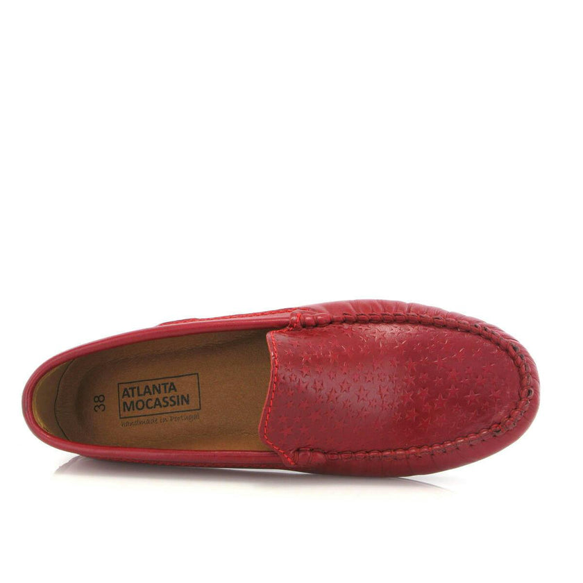 Plain 015 Walker Moccasins, Red Sierra Antik With Stars