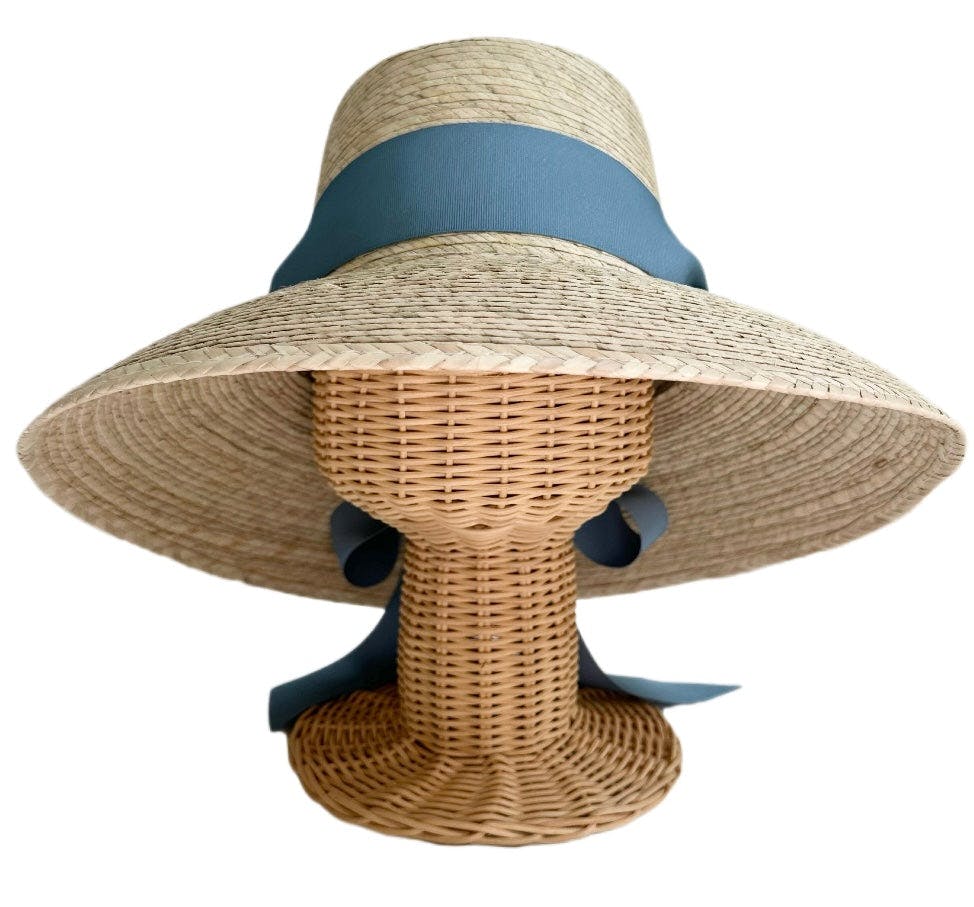 Wildflower Sun Hat (PreOrder Shipping June 15th) - French Blue Long Grosgrain Ribbon