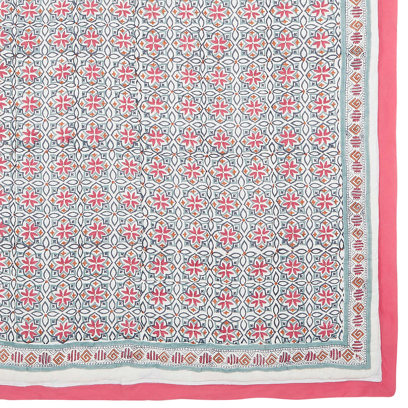 Block-Printed Cotton Crib Quilt