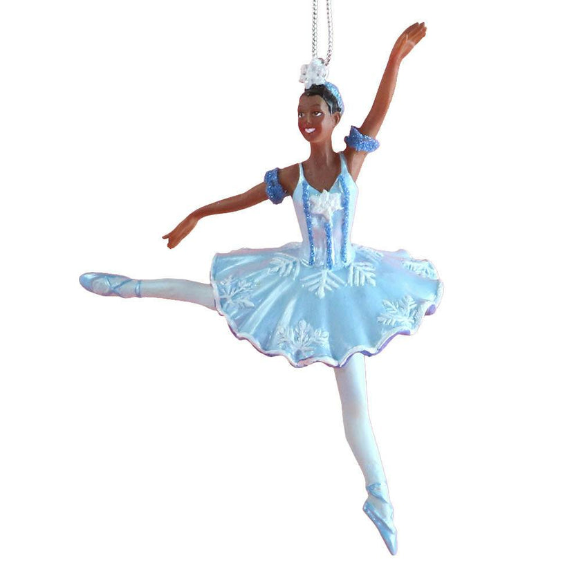 African American Snow Queen Snowflake Resin Ornament 4 inch