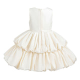 Champagne Marina Satin Tiered Dress