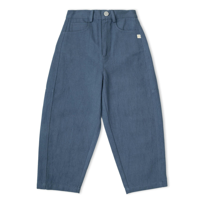 Organic Twill Barrel Pants - Navy