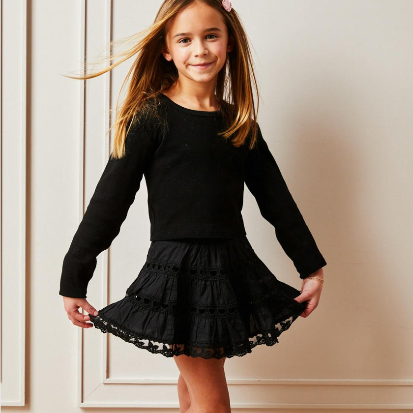 Sofia Heart Bow Lace Mini - Black 25