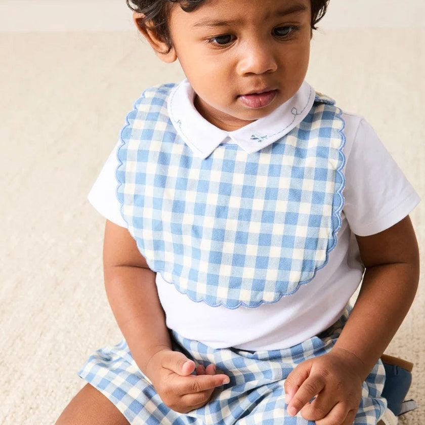 Darby Gingham Scallop Edge Lined Bib