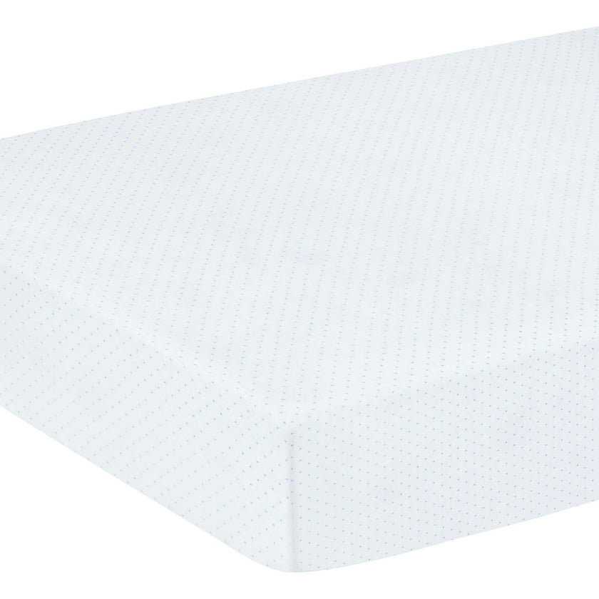 Pima Crib Sheet - Blue Micro Dot