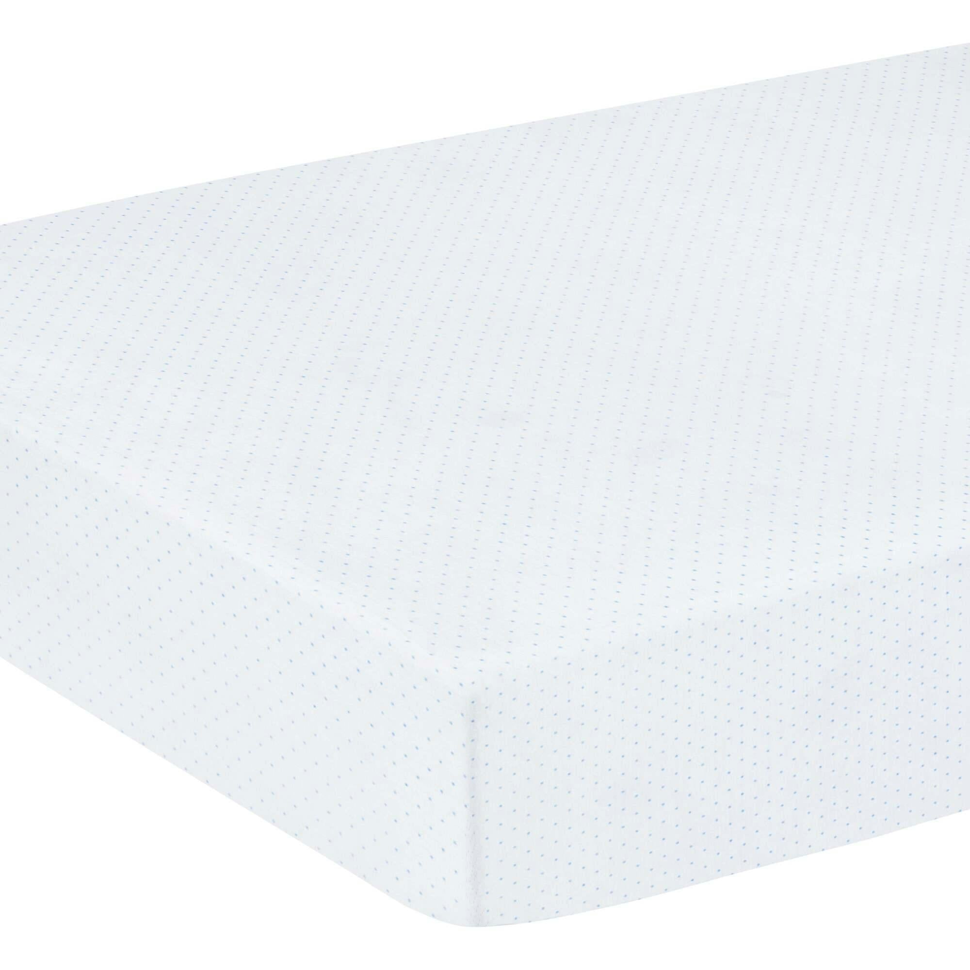 Pima Crib Sheet - Blue Micro Dot