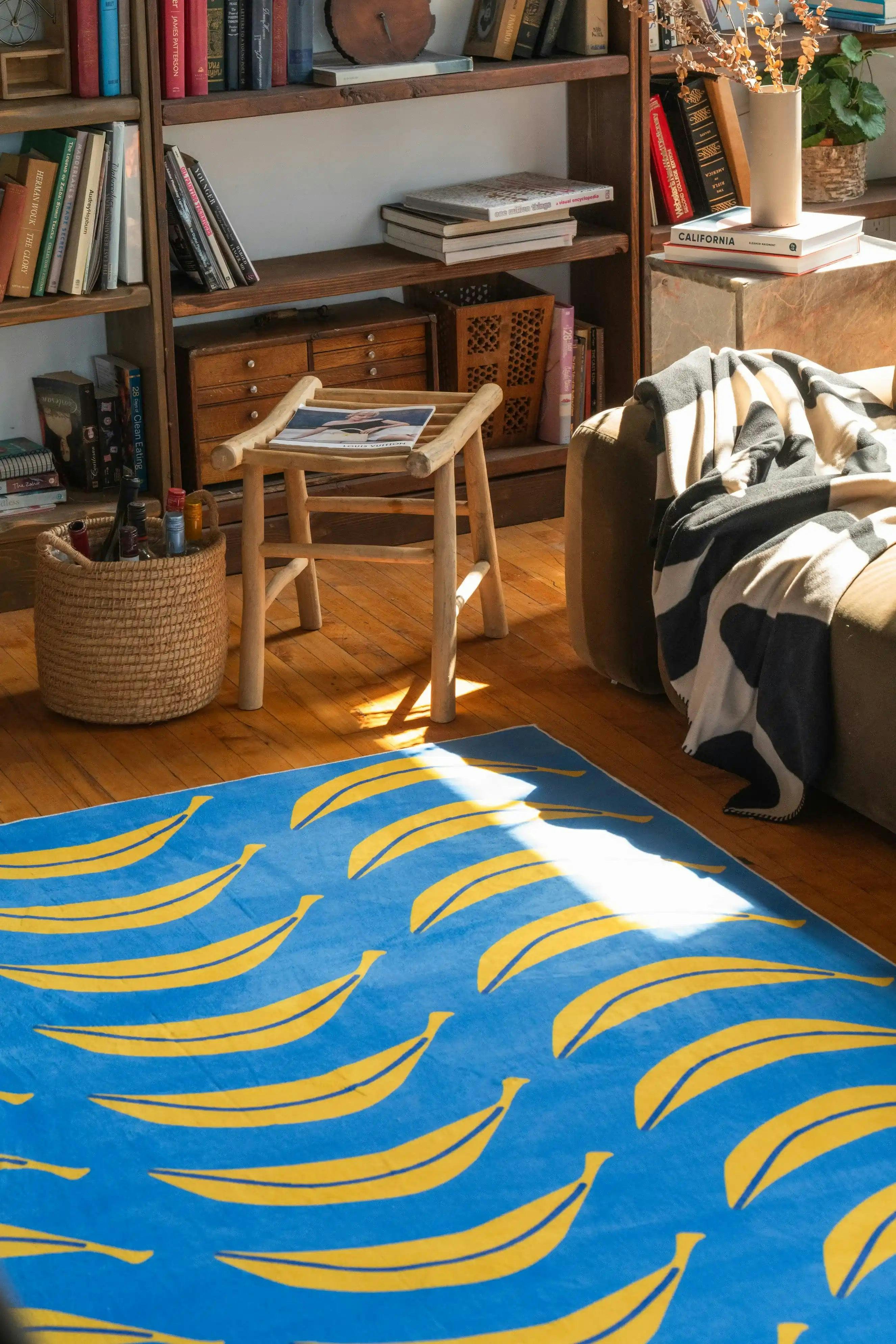 Banana Parade Funky Rug by Becca Franks