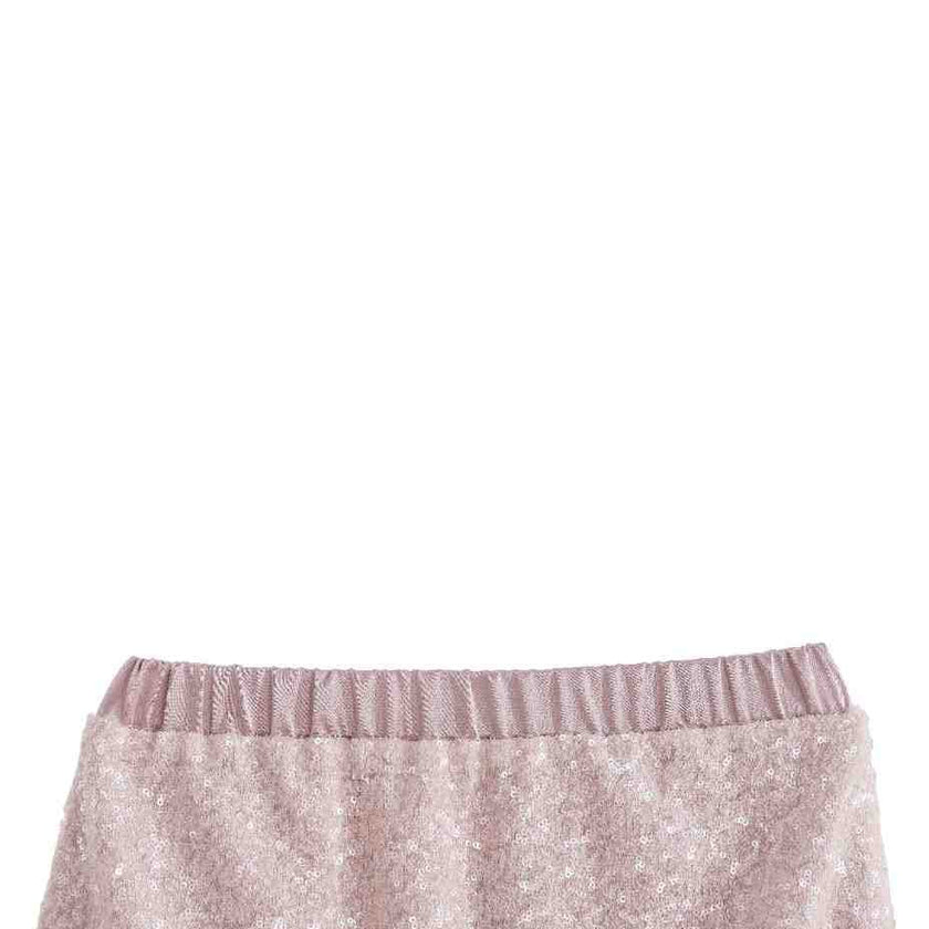 Peach Sequin Feather-Trim Set