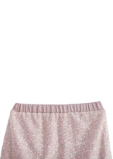 Peach Sequin Feather-Trim Set